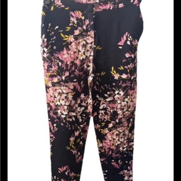 Escada Black Floral dress up pants ankle size 6 36 EU - Picture 4 of 13